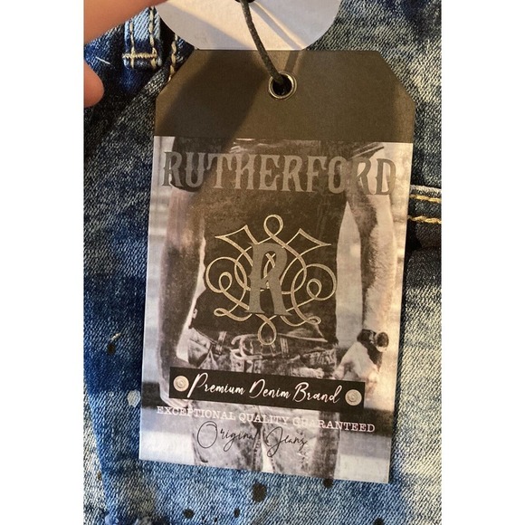 NWT Rutherford Flex Skinny Fit Jeans Size 32x33 Men’s Blue Ripped - Picture 6 of 11